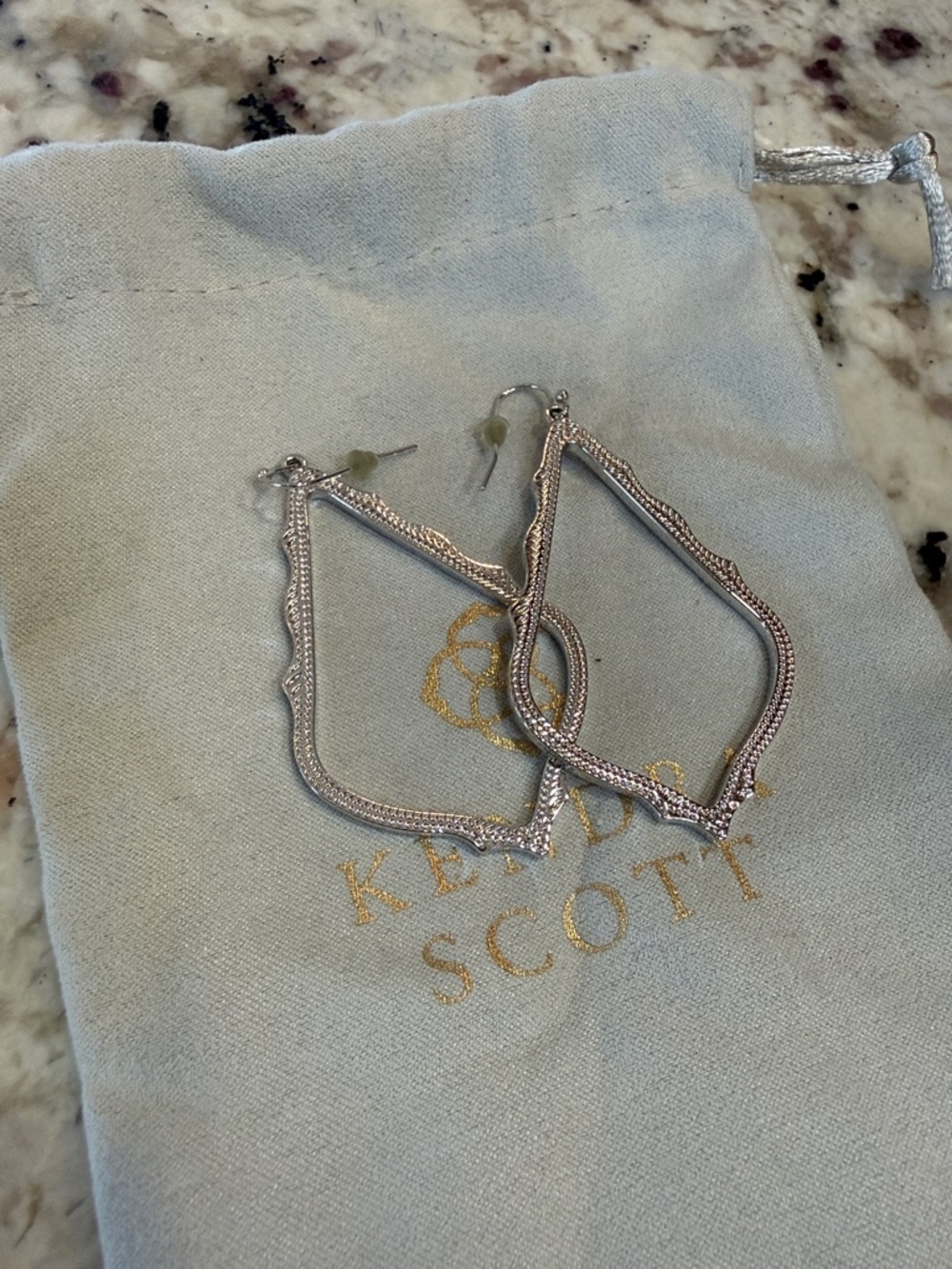 Kendra Scott Silver Sophee Open Teardrop Frame Earrings